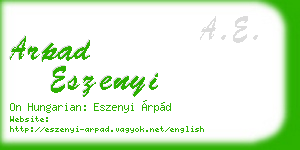 arpad eszenyi business card