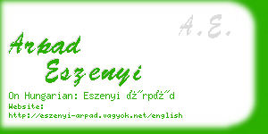 arpad eszenyi business card